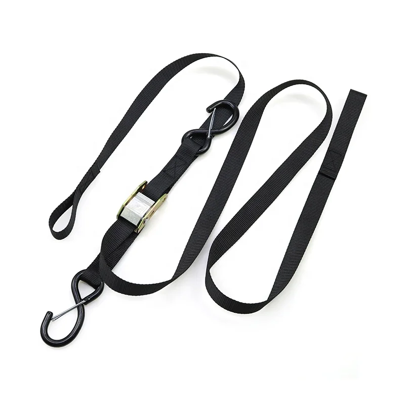 550kg 1-Inch Motorcycle Top Case Handle Strap Motorcycle Tie-Down Straps With S Hooks