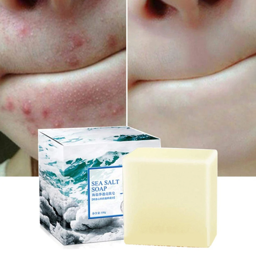 Private Label Handmade Sea Salt Goat Milk Essential Oil Cleansing Bar Soap Bath Brushed Soap Remove acne and shrink pores