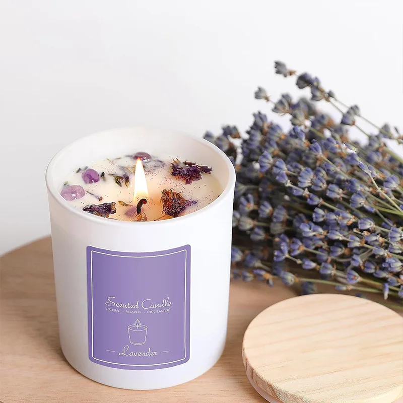 holiday gift customized logo soy scented crystal stone candles/candel luxury