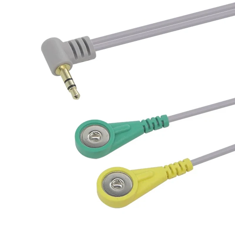 3.5mm 2 In 1 Head Ecg Eeg Snap Cable For Physical Therapy Electrodes Cable 3.5 Mm 2 Lead Snap Button Medical Wire Harness