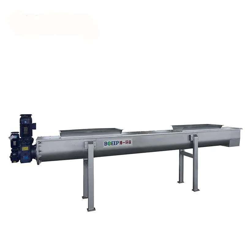 Shaftless stainless steel Sludge Cake inclined screw conveyor system for waste water treatment plant