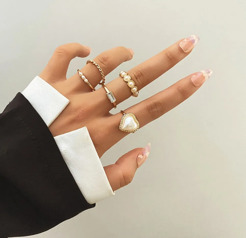 Personalized Fashion Gold Knuckle Ring Sets, Rings Sets for All Fingers