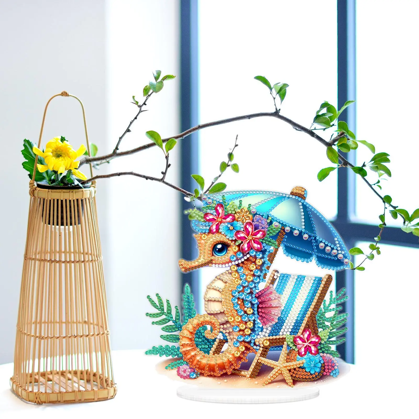 LS new creative DIY diamond painting summer seaside desk ornaments Desktop ornaments Diy kit