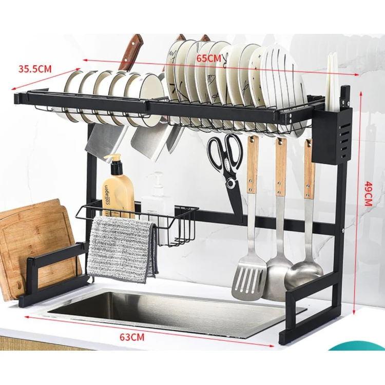  Adjustable Metal Kitchen Storage Organizer Shelf with Drying Rack