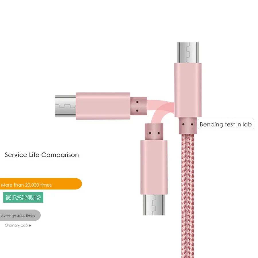  3ft 6ft 10ft дополнительно 2.4A нейлоновый плетеный кабель Micro Usb для зарядки и синхронизации данных Android
