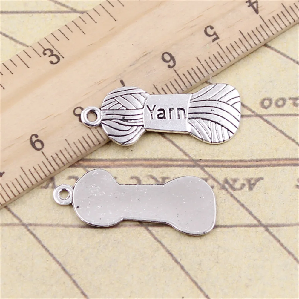 Charms yarn skein knit crochet 31x12mm Tibetan Silver Color Pendants Antique Jewelry Making DIY Handmade Craft