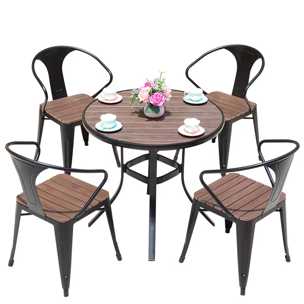 Modern design garden furniture Plastic wood patio chairs Vintage outdoor furniture Metal outdoor tables Patio restaurant chair