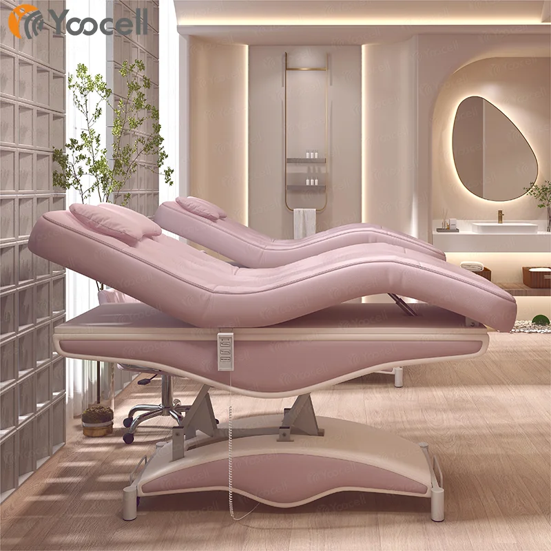 Yoocell beauty salon furniture 3 motors electric massage salon table bed eyelashes facial spa bed tatoo chair for nail salon