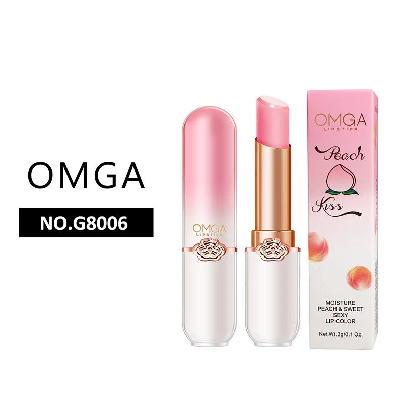 High Quality Fashion Vegan Clear Lipgloss Temperature Change Vitality Color Lipstick Peach Girl Lip Balm