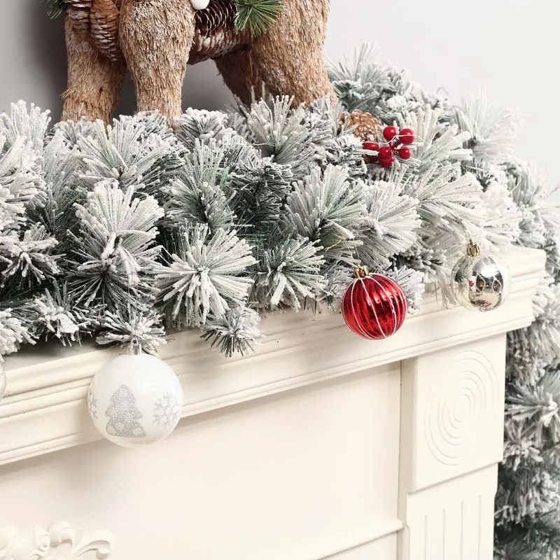 Artificial Christmas Garland with Ornaments Decorate Home Decoration