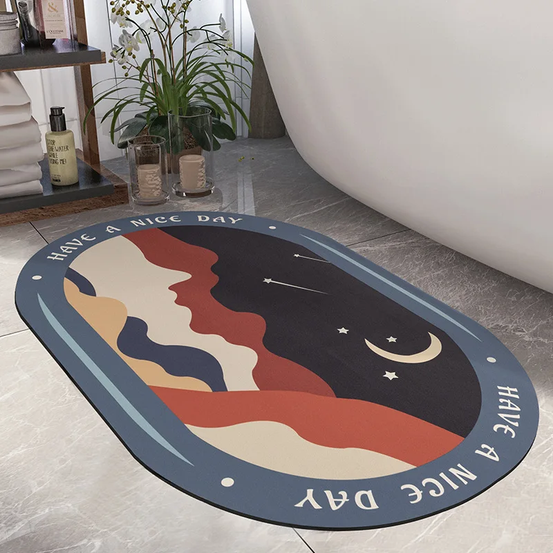 New Designed Washable Diatomaceous Earth Absorbent Fast Drying Rug Anti- slip Floor Mat