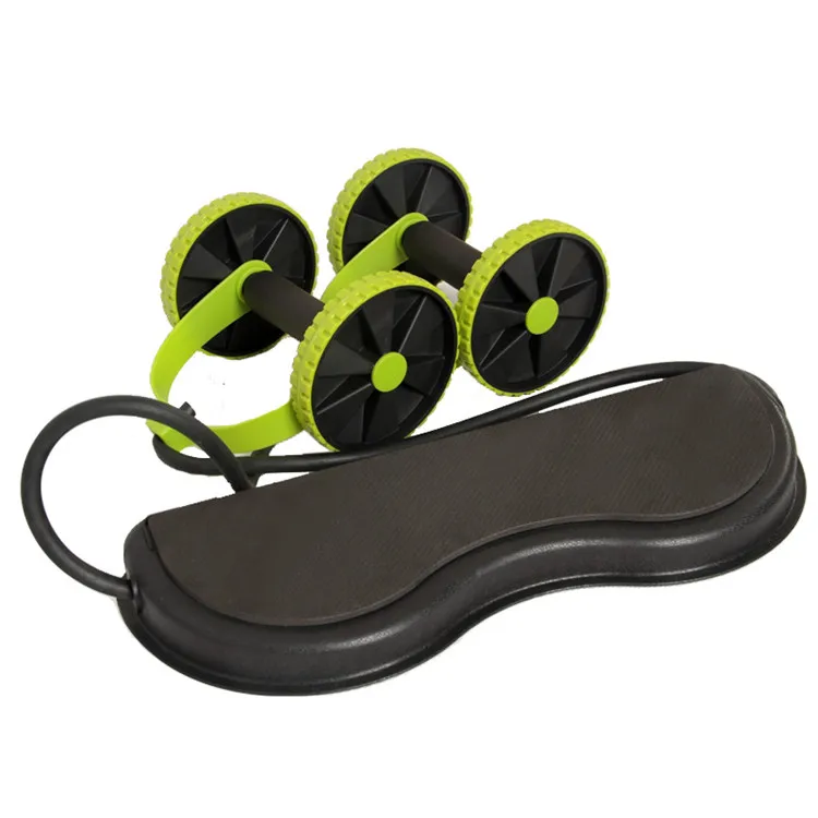 Multifunctional Portable Non-Slip Durable Belly Wheel Adjustable Stretch Double Wheel Pull Rope Abdominal Wheel