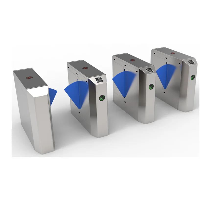 Indoor Office Speed Brushless Motor Security   Flap Barrier Turnstile  With Biometric Rfid Card Reader for Pedestrian Access