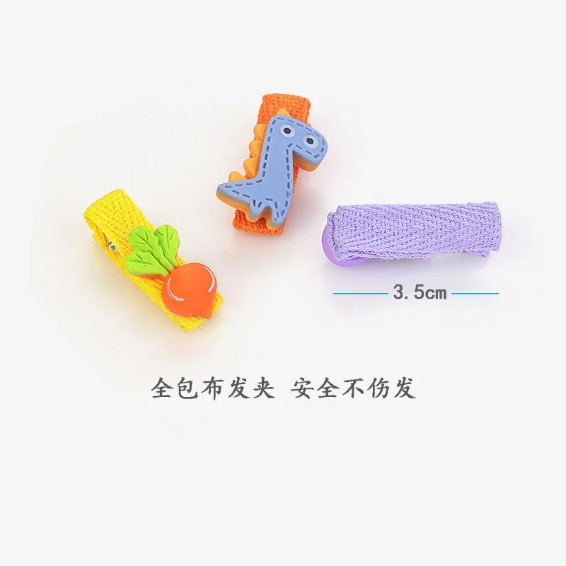 26pcs Cute Cartoon Hairpin For Baby Girl Hair Accessories Gift Box Wrapped Fabric Safe No Hair Damage Handmade Cloth BB Clips