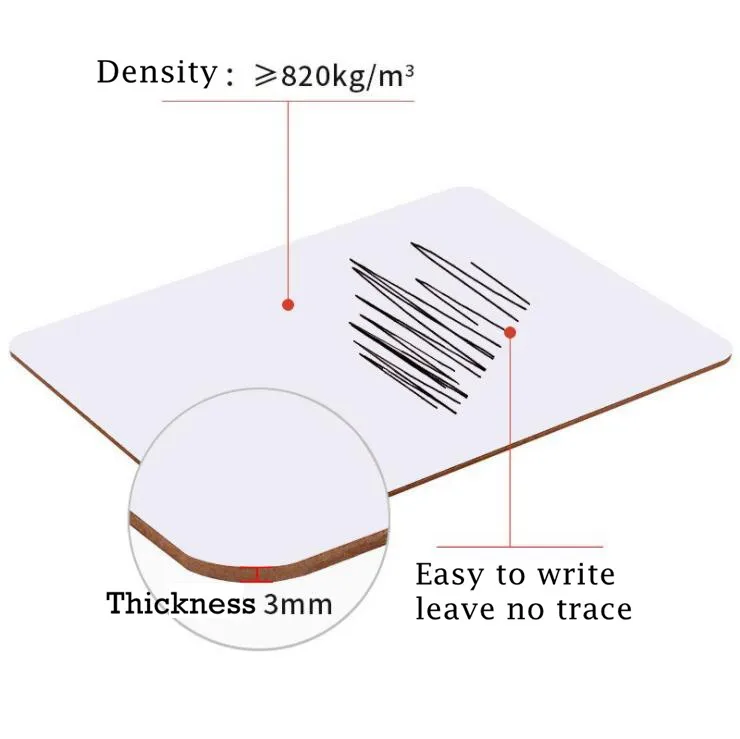 8*12 inch Eco friendly double sided colored white board dry erase student small memo lap colored white board in stock