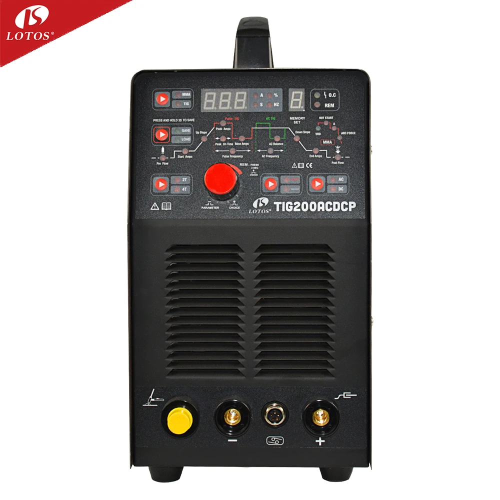 Lotos tig welder ac dc pusle 200a 110v 220v portable aluminum tig  inverter ac dc tig metal welding machine price