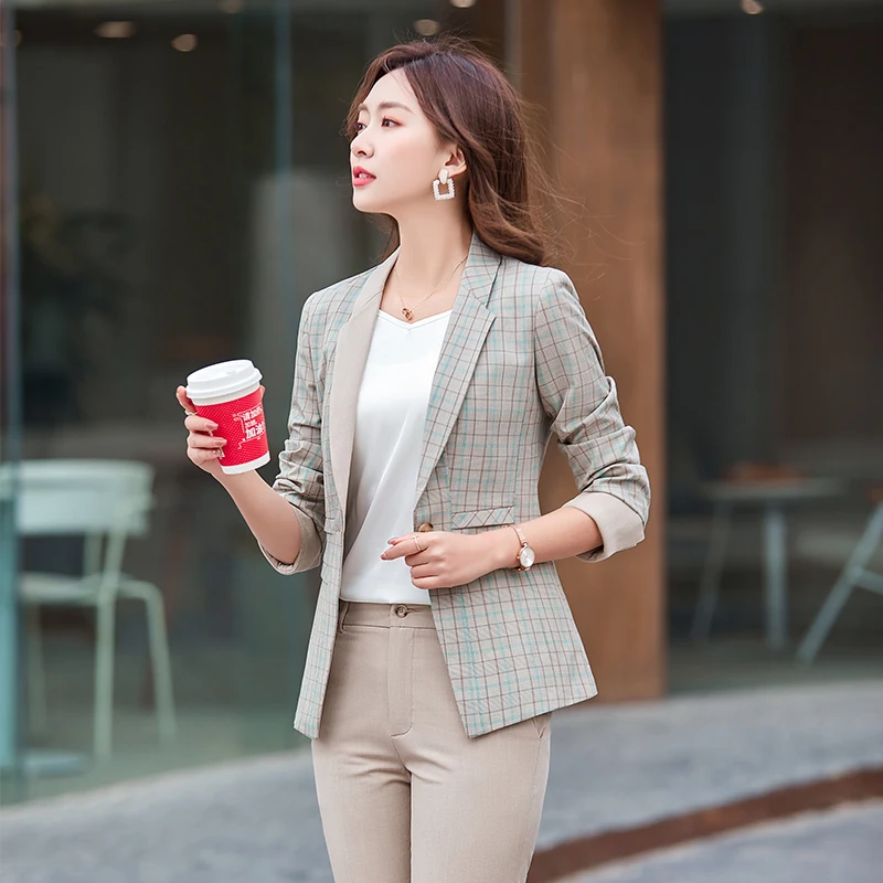 Women Business Formal Ladies Suit With Blazer For Lady Office Professional Long Sleeves Classic Women Suits