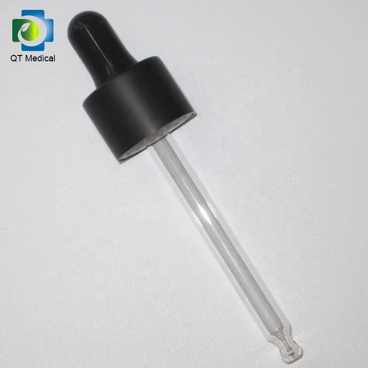 18/410 , 18 / 415 glass dropper pipette with aluminium cap for essential oil