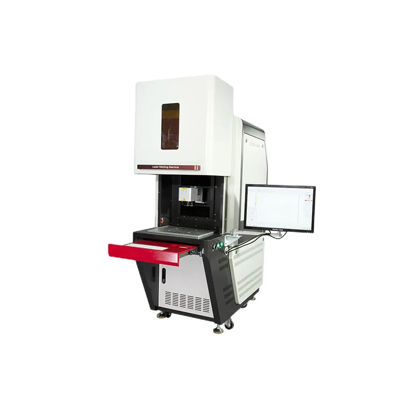 Full Enclosed 20w 30w Metal Labels Laser Marking Machine Galvo Head Marking Machine With Raycus Max Laser Source