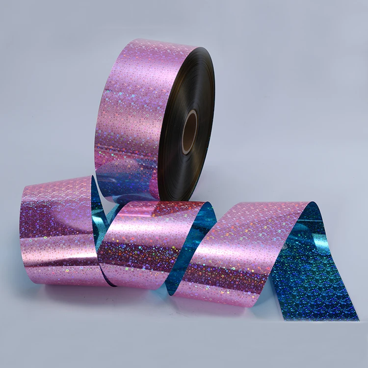 Wenzhou hongda металлические блестки ПЭТ пленка металлик звезда дизайн двухсторонний цвет золотой-красный розовый-синий розовый-Серебряный для текстиля свадьбы