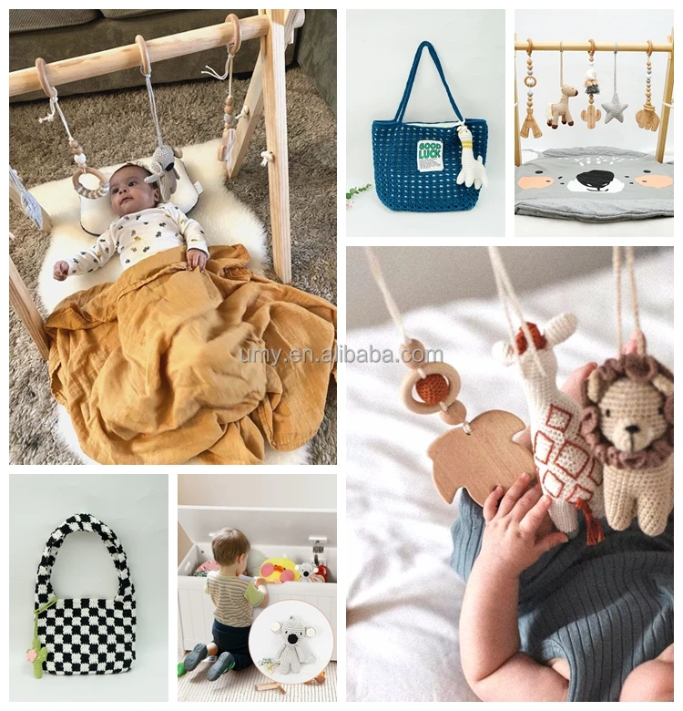 Printed Eco-Friendly Cotton Non-Toxic Wood Play Mats Baby Fitness Frame Wooden Play Mat Infant Activity Gym Montessori Toys