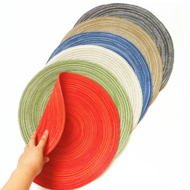 
New Baked Gourmet Background Potholder Cotton Yarn Colorful Nordic Style Home Round Kitchen Dining Table Place Mat 
