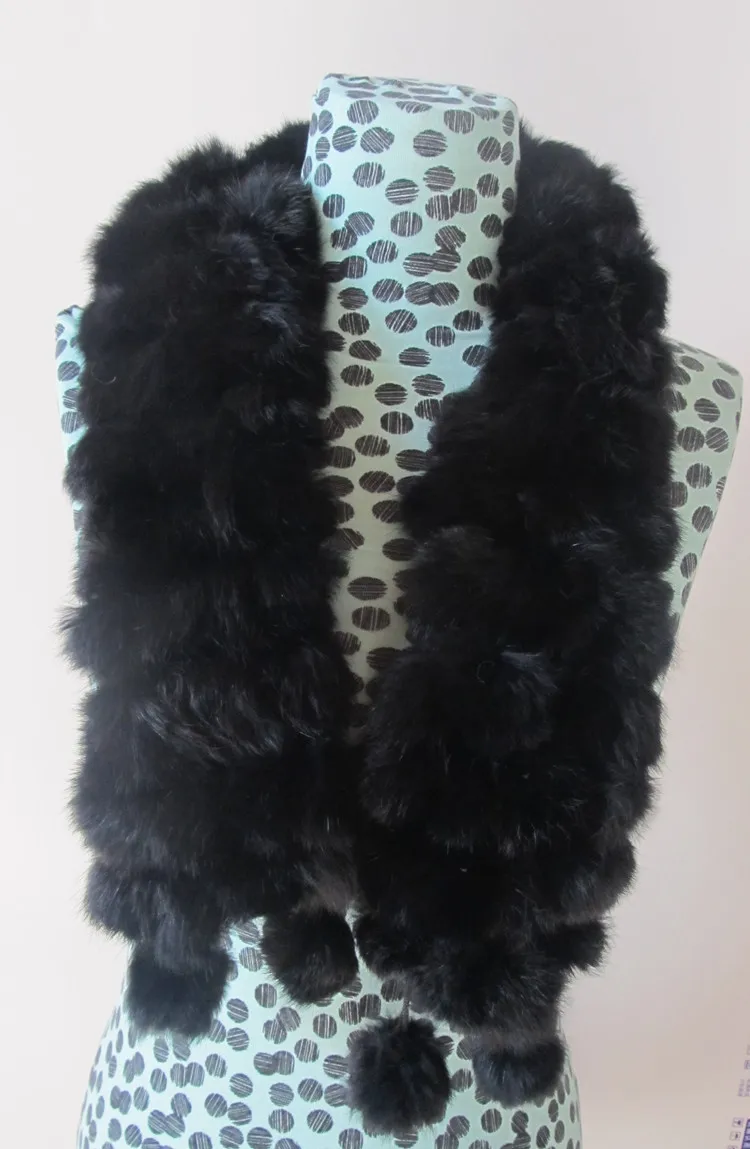 Breathable And Soft Long Fur Adult Winter Rabbit Fur Scarf Scarves Furred Scarfing
