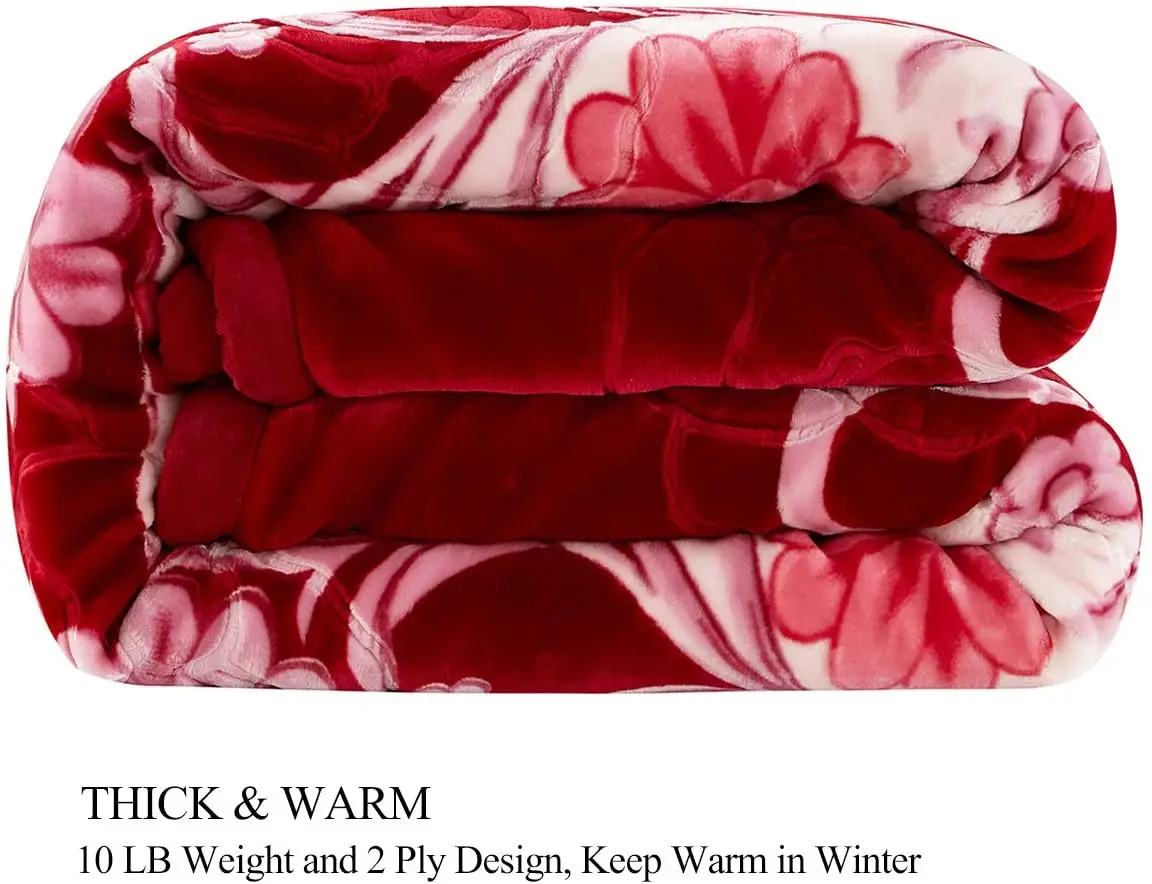 Super Soft Mink Korean Style Heavy Spain Blanket Plush Soft Warm 2 Ply Printed Raschel Bed Blanket for winter