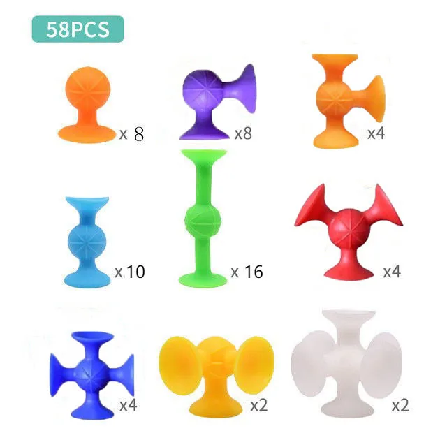 Zhiqu Toys Silicone Soft Building Blocks Sticky Play Children Educational Toy DIY Big Particle Building Blocks Sucker Toy