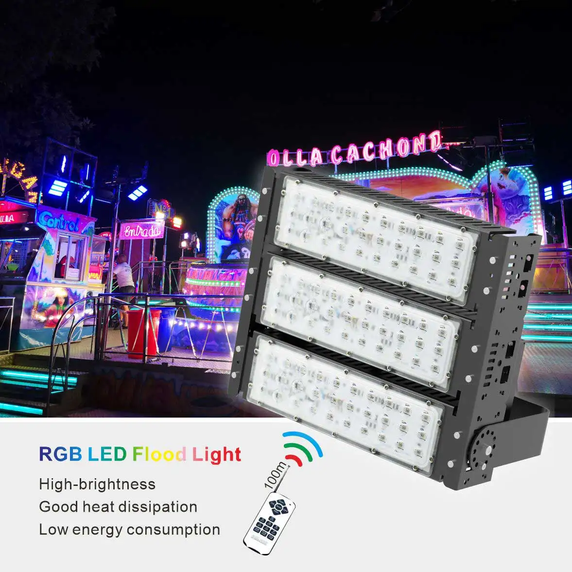 Aglare Waterproof 150w 12000 lumen dmx rgb led floodlight for theme park outdoor led stadium flood light