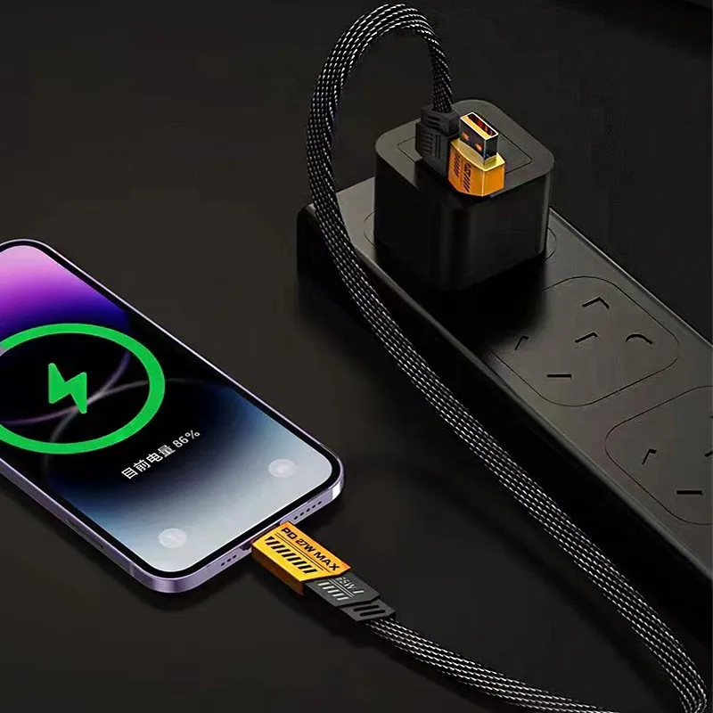 New Trend 4 In 1 Zinc USB Cable PD 65W 27W Multifunction USB Fast Charging Cord For Charger Cable Nylon Braided Zinc Alloy