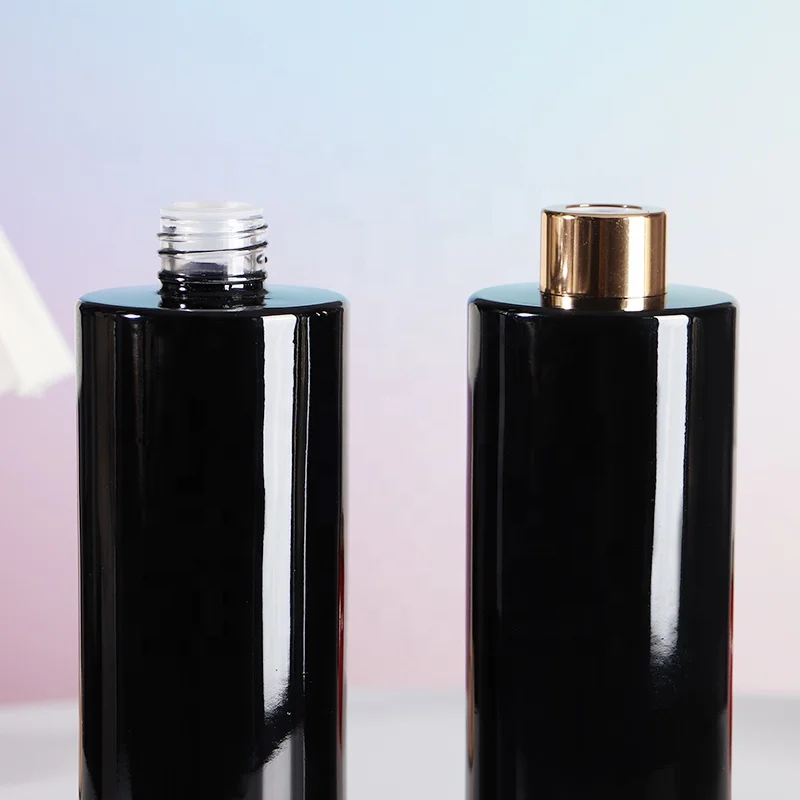 450ml tall room reed glass aroma diffuser tinted glossy black bottle with screw top
