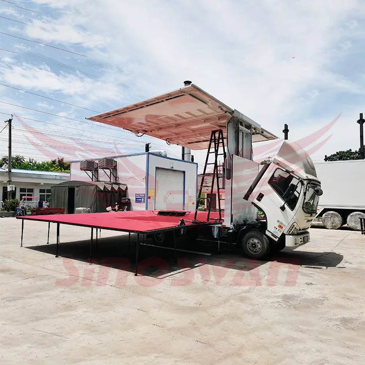 Customized OEM ODM Event Stage Truck Goal Post Truss Mobile Stage Truck With Sound System