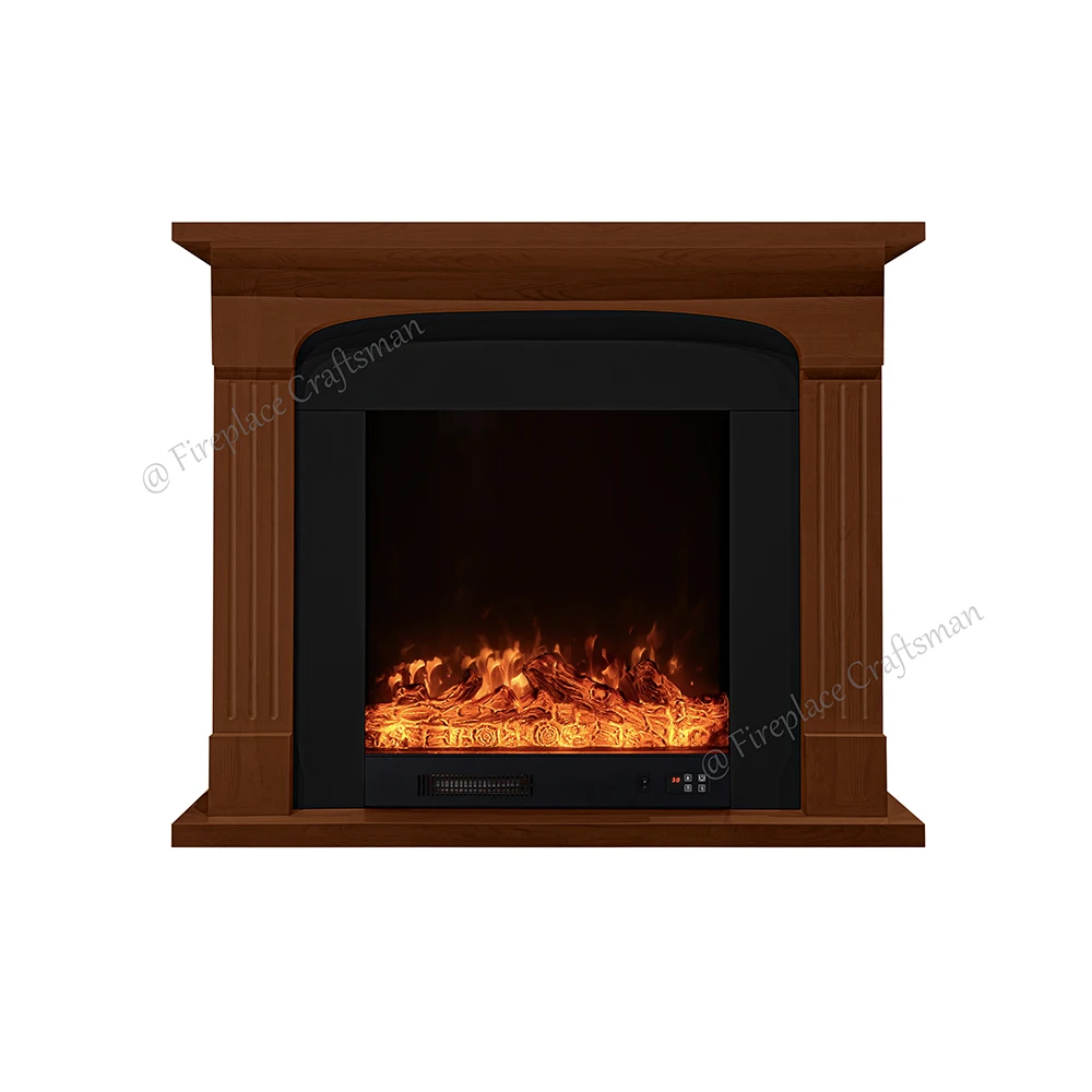 DIY Freestanding Decorative Wood White Brown Black Electric Fireplace Suite Led Light Mantel Fire Place Indoor Fireplace Mantle