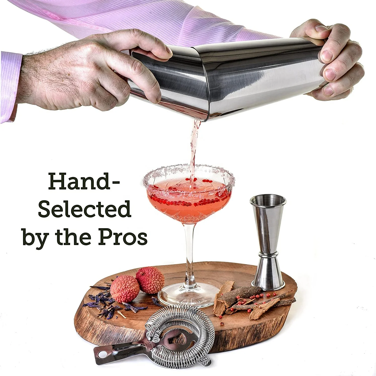 CAMOL Factory Direct Mixology Cocktail Shaker Boston Shaker Set for Drink Mixer 5 Pieces Bartending Kit