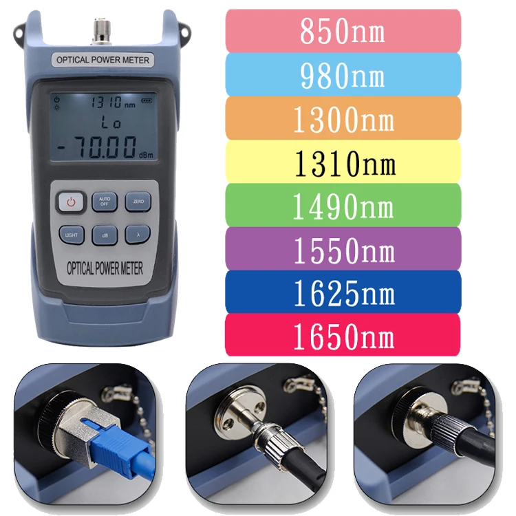OEM OPM -70dBm to 10dBm 7 Wavelength FTTH Fiber Optical Power Meter