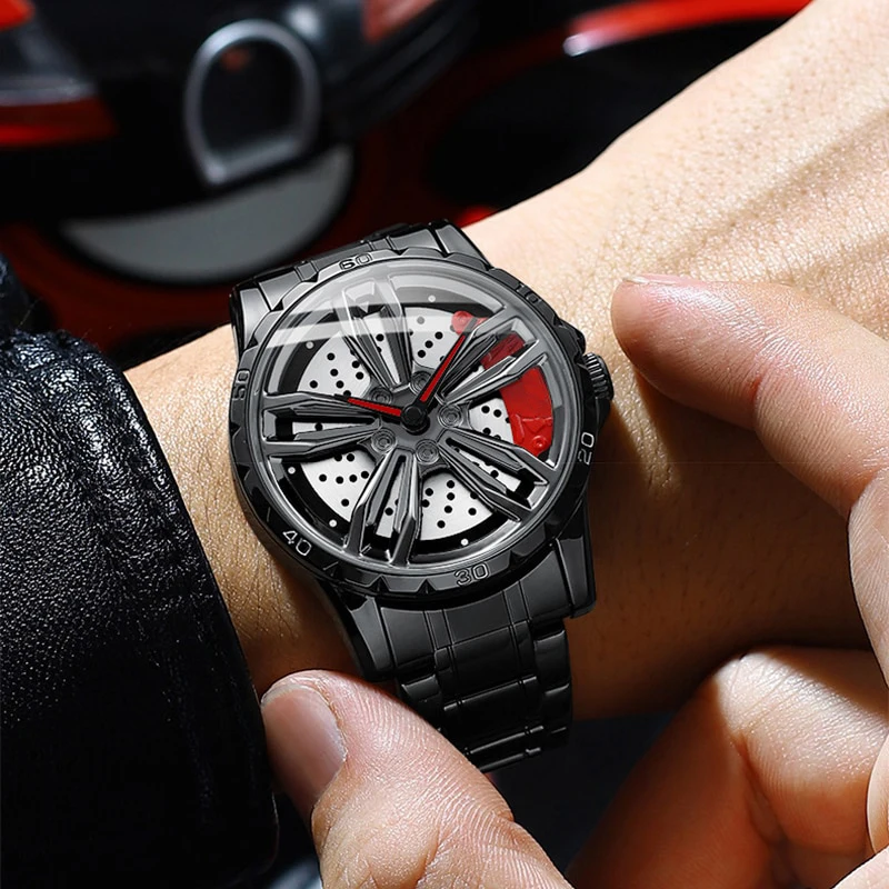 WYGICOO Reloj Llanta Felgen Uhr Roulette Alloy Car Hub Rim Wheel Watch