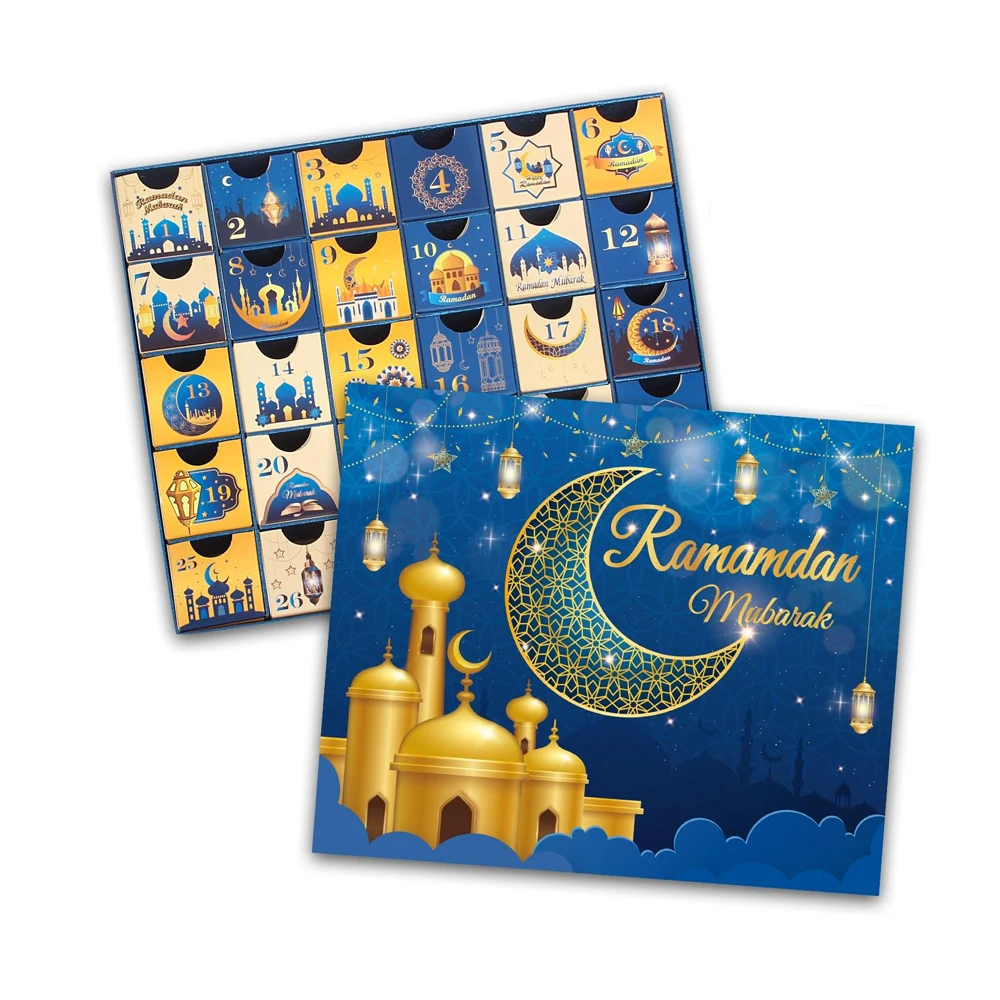 2024 New Design Christmas Advent Calendar 24 Blue China Wholesale Cosmetic Advent Calendar Custom Logo Advent Calendar Box