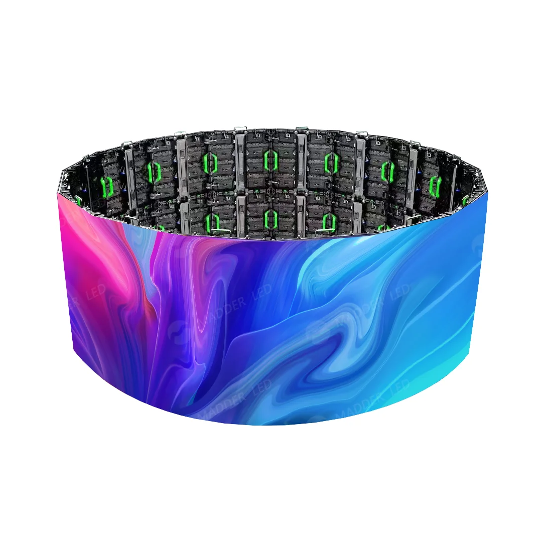 led display for advertising publish outdoor ultra thin flexible led screen customize O-shaped display S-shaped screen
