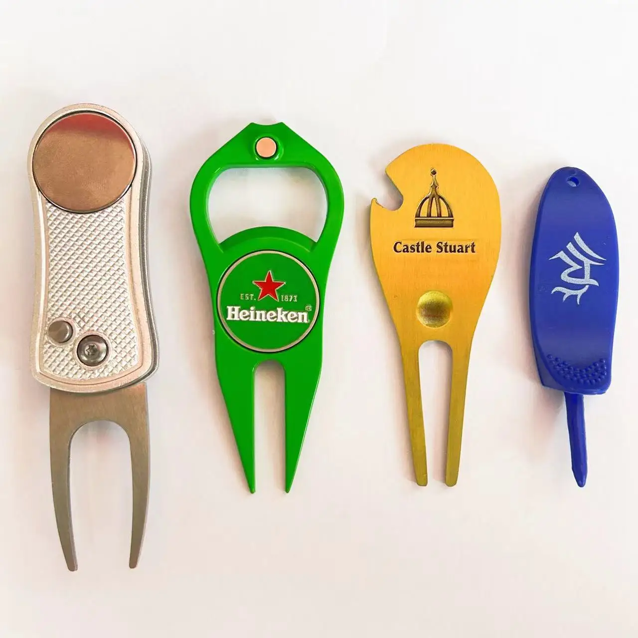 Wholesale OEM Colorful Retractable Golf Divot Repair Tool with Custom Magnetic Ball Marker with High Quality