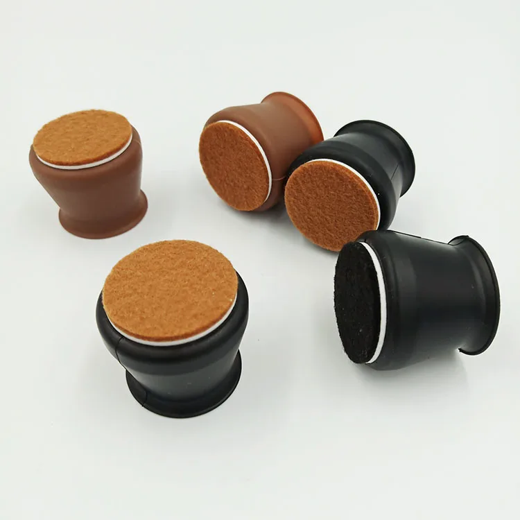 Furniture Caps Transparent Furniture Leg Cover Silicone Table Chair Leg Cap Rubber Chair Leg Floor Protectors with Felt Pads