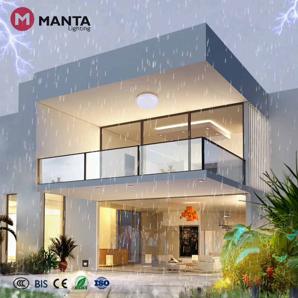 Frame Housing Cover With OEM IP65 Waterproof Ceiling Light 15W 20W Circle Oval Led Moisture-proof Lamp