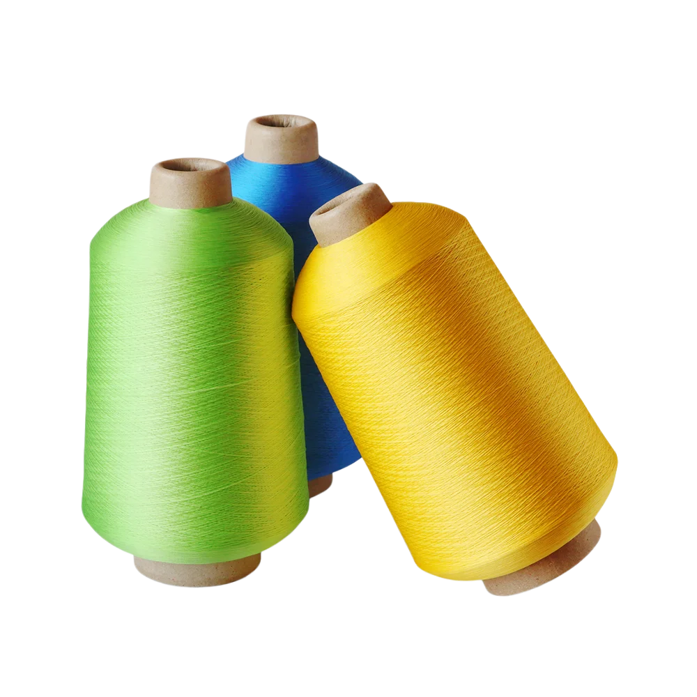 Factory 30 Denier polyester yarn 1kg per cone colorful polyester yarn 150/36 Semi Dull Polyester Draw Texture Yarn