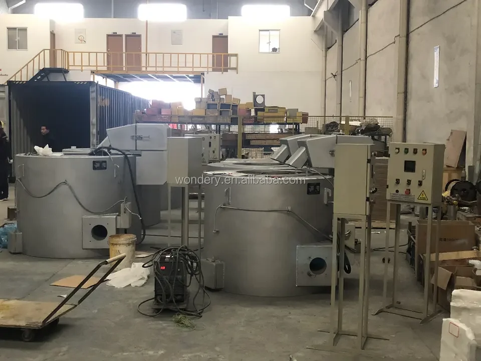WONDERY New Type Top Selling fuel gas crucible melting furnace for aluminum alloy for sale
