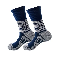 Wholesale custom design shock absorption athletic crew 100 cotton no blisters padded running socks mens