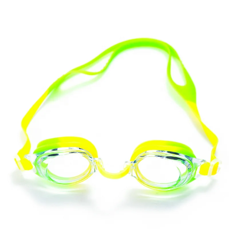 Swimming caps and glasses supplier colorful funny frames kids swim goggle with anti-fog film