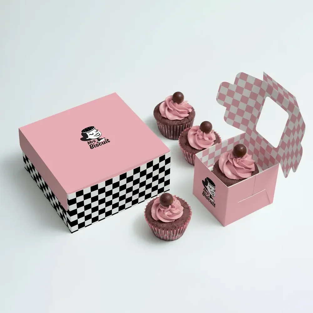 Wholesale Price Cardboard Paper Baking Packaging Cookie Mochi Donut Cake Box With Window