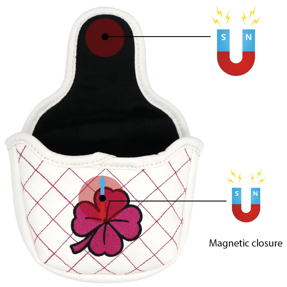 Custom Embroidered Logo Golf Putter Head Cover Headcovers Magnetic Closure Mallet Head Cover