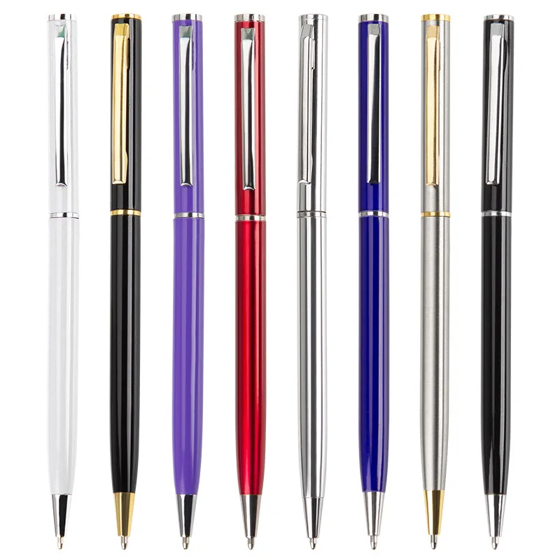 Hot Sells Hotel Use Gify Twist Action Metal Slim Silver Fine Cross Roller Ballpoint Pen With Custom logo