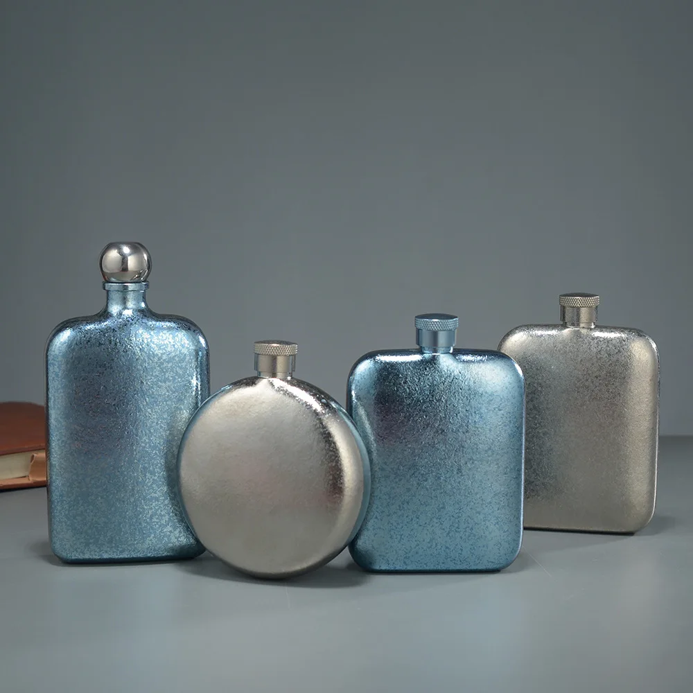 IMOGY 240ml Titanium Wine Flask Business Gift Flasks Premium Metal Pure Titanium Wine Pot for Drinking